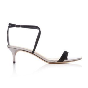 Alexandre Birman Smart Cocktail Kitten Leather Sandals Silver IT 37